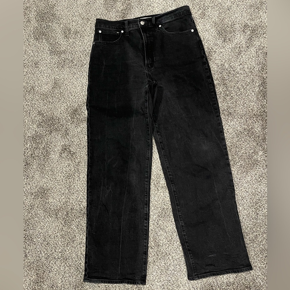 Madewell Charcoal-Black Denim “The Perfect Vintage Wide Leg” Women’s Jeans